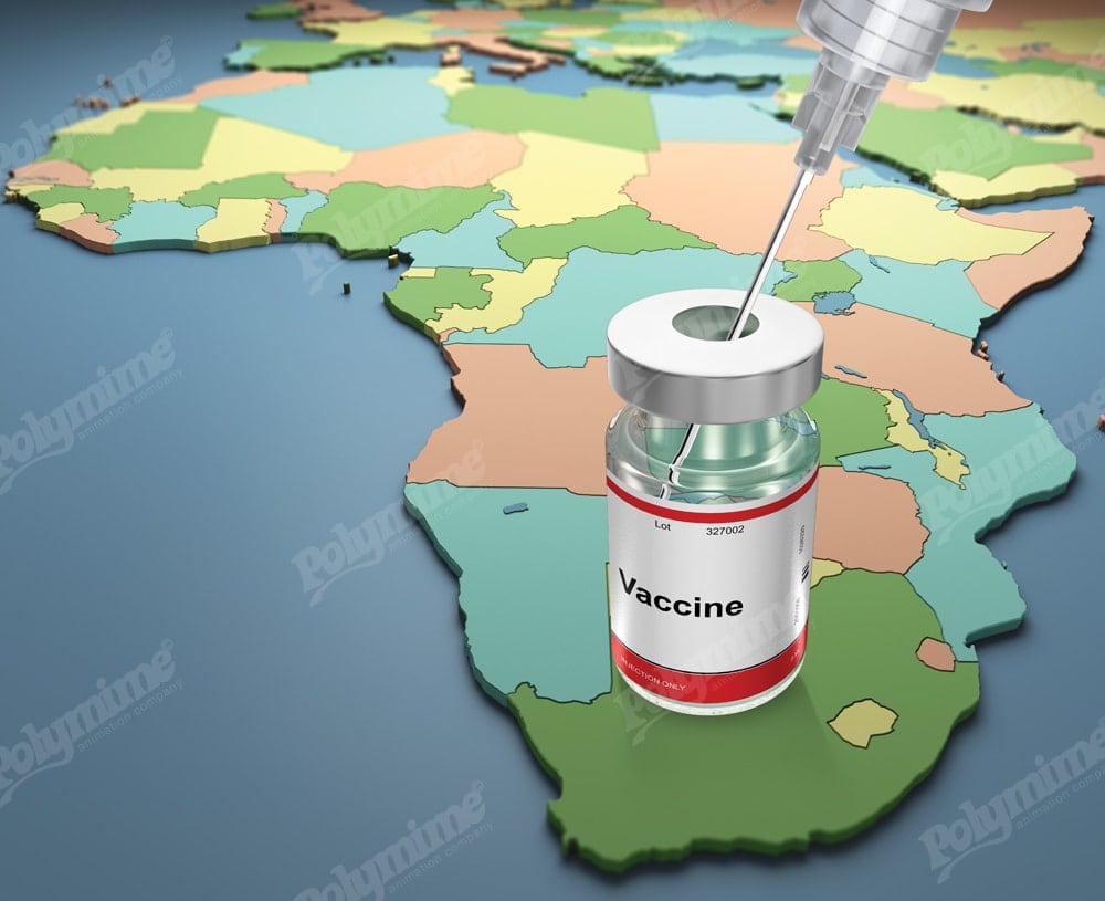 Syringe Vaccine Map Africa - Polymime Animation Company Ltd